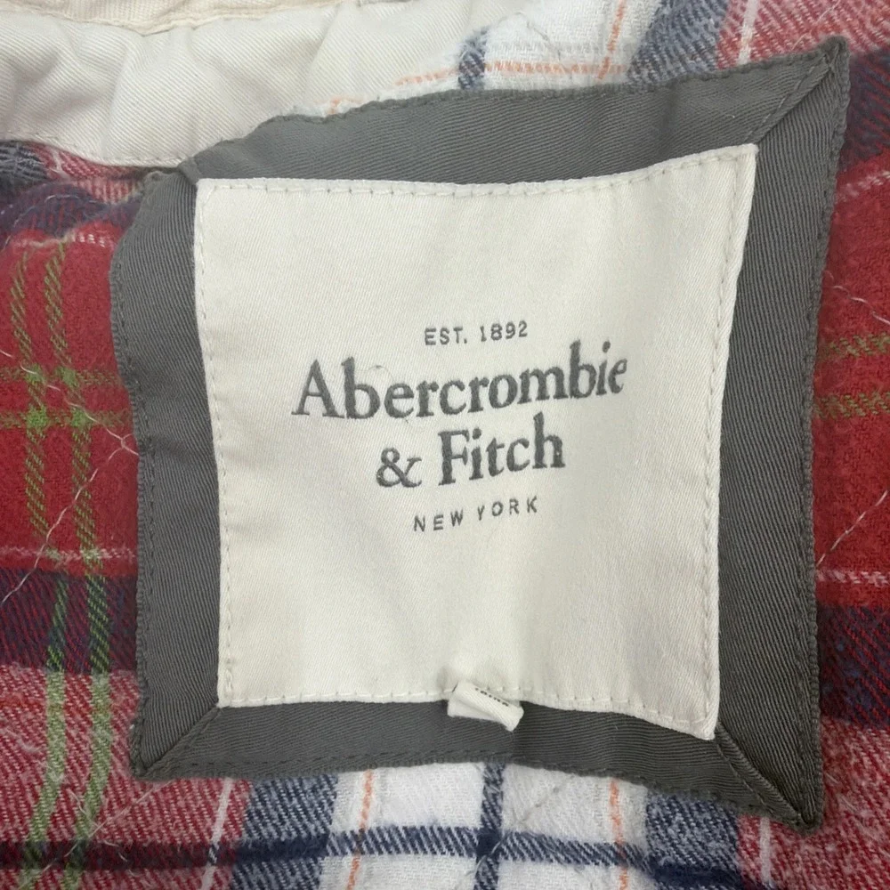 Vintage 2000s Woman's Cream Abercrombie &‎ Fitch Toggle Y2K Jacket Coat Medium
